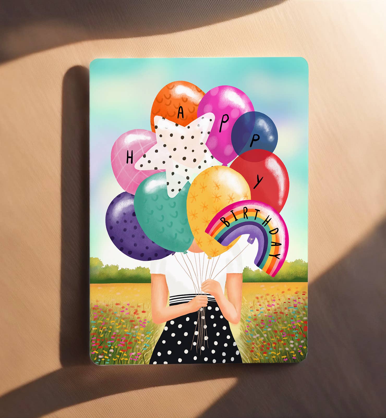 Kaart verjaardag felicitatie vrouw ballonnen | Kaart Aniet Illustration